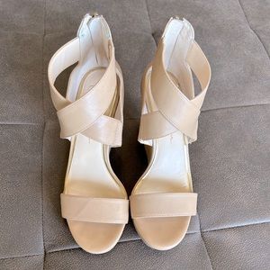 Nude wedge heel